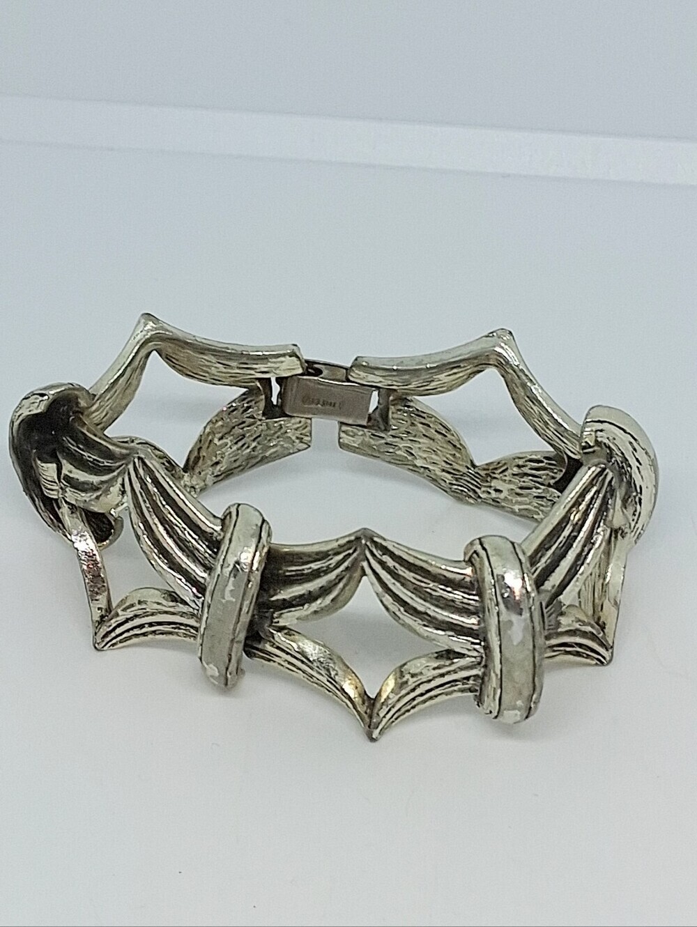 * Vintage Signed Selro Selini Silver Tone Bracelet